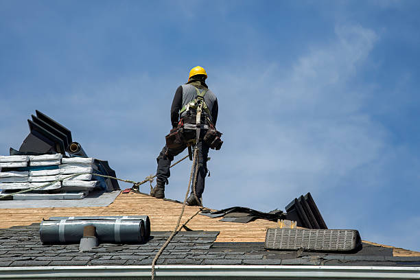 Professional Gutter Installation technician working in Candor, NY